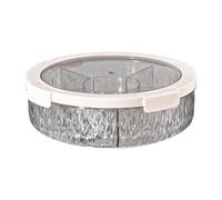 MotiveTech Bandeja para Servir Alimentos, Recipiente Giratorio de Secado, a Prueba de Polvo, Multifuncional, Práctico, para Almacenar Alimentos Secos, Bandeja, Gris Claro, Individual