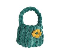 MotiveTech Bolsa de ganchillo hecha a mano para mujer para diversas ocasiones, verde oscuro, 35 cm, como se describe