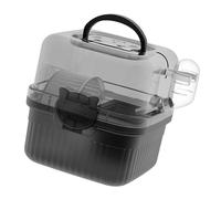 MotiveTech Caja de transporte de animales pequeños con botella de agua y rueda de ejercicio para jerbos y ratones, color negro
