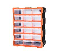 MotiveTech Cajonera Plástico con 18 Cajones | Compacto, Organizador Pared con Cajones, Modular, para Garaje, Escritorio,
