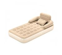 MotiveTech Cama Inflable Respaldo Alto Beige Cama Inflable Apoyabrazos Ligero Relajación Portátil, Cama De Aire Inflable con Respaldo De 32 Celdas 191 99 69 YW24589