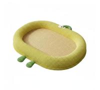MotiveTech Cama para Perro en Forma de Rana Colchón Tapete Esterilla Antiahogo Térmico con Superficie Que Repele Humedad y Sudor Adecuada para Verano Dormitorio, Amarillo Limón, M 50 40cm