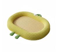 MotiveTech Cama para Perro en Forma de Rana Colchón Tapete Esterilla Antiahogo Térmico con Superficie Que Repele Humedad y Sudor Adecuada para Verano Dormitorio, Amarillo Limón, XL 75 55cm