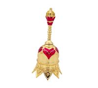MotiveTech Campana de Mano Vintage Decorativa de Mesa Timbre Metálico de Servicio Colgante con Loto Sonido Claro Aleación Duradera Adecuada para Bodas, Oro Rojo