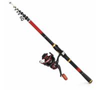 MotiveTech Caña Pescar Telescópica, Fibra Carbono Ligera, para Pesca en Mar y Río, Accesorios Pesca