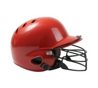 MotiveTech Casco Bateo con Máscara Casco Béisbol con Protector Facial Ligero para Bateadores, Rojo