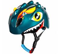 MotiveTech Casco con Diseño Dinosaurio Ligero Casco con Luz Trasera Recargable para Jóvenes Ciclistas, Patinete