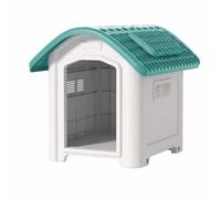 MotiveTech Caseta Exterior con Base Elevada para s, Jardín, Verde, Mediano con Tragaluz