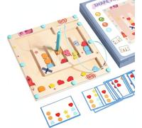 MotiveTech Children Shape Maze Laberinto Magnético Infantil Rompecabezas Tablero Educativo Juego de Motricidad Clasificador de Formas Madera y Plástico Adecuado