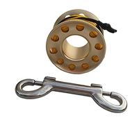 MotiveTech Clip de Carrete de Profesional para Buceo en Cuevas Y Naufragios con Broche, Oro, Tal como se Describe