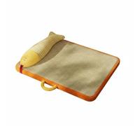 MotiveTech Colchoneta Fría para Mascotas Desmontable y Lavable Tapete Autoenfriante No Tóxico Cama de Ratán con Almohada para Días Calurosos, Amarillo+Naranja, XL