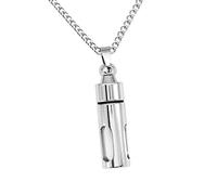MotiveTech Collar con de Tubo Cilíndrico, para Mascotas, Recuerdo de Cremación, Joyería Conmemorativa, Plata