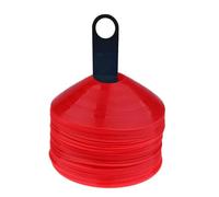 MotiveTech Conos/marcadores de Fútbol Multifuncionales, Paquete de 50 Unidades, Diseño ágil, Disponibles en 6 Colores, Rojo