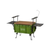 MotiveTech Contenedor de Almacenamiento Exterior Caja de Campamento Plegable Baúl Organizador Superficie de Apoyo para Cocina Módulos Expandibles Aluminio Ruedas, Color to 3