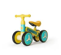 MotiveTech Correpasillos Cuatro Ruedecitas Ajustable Bicicleta Equilibrio sin Pedales Infantil Bicicleta Equilibrio para Niños Pequeños, Principiantes, 1028小蟹蓝PU座, Estilo De Cangrejo Azul Básico