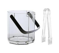MotiveTech Cubitera Pequeña Transparente para Bebidas, Cubo de Hielo con Asa para