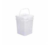 MotiveTech Cubo de plástico con Tapa, Tupper Hermético, Bote Almacenamiento, Plástico Cuadrado Envases Plastico Tapa Envasar Alimentos Tarro Alimentos, para Industria Multiusos Blanco, 20L
