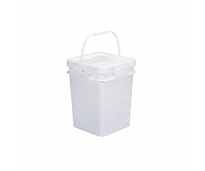 MotiveTech Cubo de plástico con Tapa, Tupper Hermético, Bote Almacenamiento, Plástico Cuadrado Envases Plastico Tapa Envasar Alimentos Tarro Alimentos, para Industria Multiusos Blanco, 20L