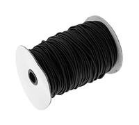MotiveTech Cuerda Elástica Shock Cord Cuerda Elástica Bungee Cuerda Tensora Elástico de Goma con Núcleo de Látex y Cubierta de Poliéster Alta Elasticidad y, Negro, 150 m Negro