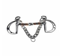 MotiveTech de Acero Inoxidable con Rulos de Cobre Filete Articulado con Ranuradas y Cadena de Barbada Control y Conexión Suave Adecuado para Entrenamiento y Monta Diaria, Color to 2, Talla Única
