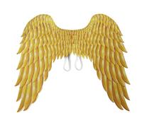 MotiveTech de Ángel Festivas Disfraz Accesorio Aletas Plumas Doradas Ligeras Plegables con Correas Fabricadas No Tejida Cómodas para Llevar y Guardar Adecuadas