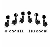 MotiveTech de Cuerda para Guitarra Eléctrica Clavijas as Bloqueo Resistente Mecanismo Interno Sellado Protección Contra Polvo Adecuado para Ensayo Actuaciones Enseñanza, Black, 3L 3R