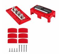 MotiveTech Distribuidor Potencia DC con Bornes Robusto Bloque Distribución Alta Corriente Versátil Colectora con Tornillos Terminal, Rojo
