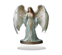 MotiveTech Escena Navideña 2D como Decoración de Mesa, Letrero de Acrílico Plano único con Base para Fiestas en Interiores, Ángel de 20 Cm