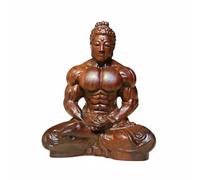 MotiveTech Escultura Buda corativo Buda Sentado Pequeño para Coleccionistas, Escritorio, Estantería, Oficina, 14-12-7.5cm, Ebony