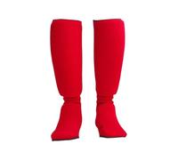 MotiveTech Espinillera con Pie Transpirables Espinillera Punto Cómodas Canilleras para Deportistas, Entrenamiento, Lucha, Array, Rojo Modelo Clásico, L