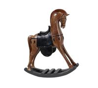 MotiveTech Estatua de Caballo Mecedora, Figura Decorativa, Escultura de Caballo, Adorno de Animal, Estilo Vintage, Material de Resina, Versátil para Estante, Mes, MarrÓn, Individual