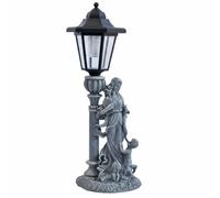 MotiveTech Farola Solar con Estatua de Ángel Resistente a la Intemperie Iluminación Exterior Encendido Automático para Patio