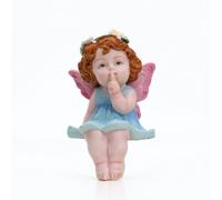 MotiveTech Figura de Resina Hada de Jardín Estatua Ángel Miniatura Escultura Decorativa Diseño para Sentarse en Bordes y Esquinas, Style to 1