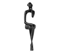 MotiveTech Figura Humana No Representacional Sentada Resina Morno Figura Artística Neutro Resina Elegante Estatua Adorno para perficie para con, Auriculares Q5cxh Negro