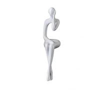 MotiveTech Figura Humana No Representacional Sentada Resina Morno Figura Artística Neutro Resina Elegante Estatua Adorno para perficie para con, Auriculares Q5cxh