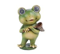 MotiveTech Figura Rana Adorable | Encantadora, Estatua, Divertida, coración, para Jardín, Patio, Red Sujeción