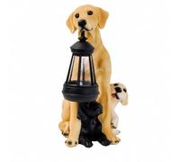 MotiveTech Figura Resina con Linterna Luminoso Adorno con Farol Resistente para Patios, Porches,