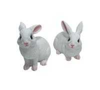 MotiveTech Figuras Conejos Blanquecino Conejos corativos Blancos Figura corativa Conejo para Patio