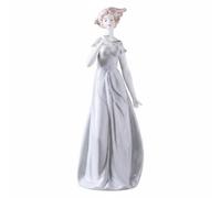 MotiveTech Figurita de Cerámica Estatua Mujer Escultura Fina Adorno de Estantería con Líneas Gráciles y Textura Suave para Vitrina Mesa Auxiliar Salón Adecuada, Style C