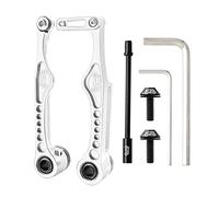 MotiveTech Freno V Principal de Bicicleta Kit Completo de Piezas de Aluminio para Freno Delantero Y Trasero Brazo Cable Palanca Incluidos Apto para Bicicletas BM, Plata 126x60.8mm