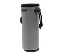 MotiveTech Funda para Botella de Agua Neopreno Cordón Bolsa Porta Botella Almacenamiento Portable Apta para Senderismo Oficina Paseo Ejercicios, Gris
