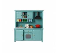 MotiveTech Gabinete Cocina en Miniatura Funcional Mueble con Fregaro Estilo Vintage Mueble con Cajones para Maquetas
