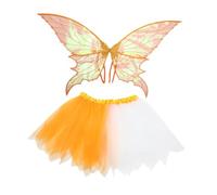 MotiveTech , Hada, Accesorio Disfraz Princesa para Fiestas, decoración para Baile y actuaciones en, Juegos, Naranja con Falda