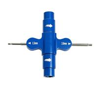 MotiveTech Herramienta Cruz Multifunción para RC Hobbyists Destornillador Doble Punta Llave Cruz Compacta Longitud 66 Mm Ancho 45 Mm Señales 1.5 Mm 2.0 Mm, Azul