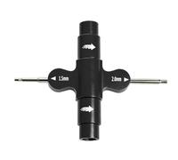 MotiveTech Herramienta Cruz Multifunción para RC Hobbyists Destornillador Doble Punta Llave Cruz Compacta Longitud 66 Mm Ancho 45 Mm Señales 1.5 Mm 2.0 Mm, Negro