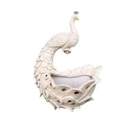 MotiveTech Jardinera Colgante Pájaro Real Porta Plantas Pared con Gancho Resistente Maceta con Forma Pájaro Real para Patio, Blanco, Pavo Real Izquierdo