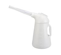 MotiveTech Jarra de Aceite con Boquilla Dispensador de Aceite de Motor Jarra Medidora de Aceite Jarra Medidora de Aceite con Tapa Blanca HDPE a Prueba de Fugas M, 5L