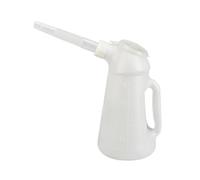 MotiveTech Jarra de Aceite con Boquilla Dispensador de Aceite de Motor Jarra Medidora de Aceite Jarra Medidora de Aceite con Tapa Blanca HDPE a Prueba de Fugas M, 1.2L