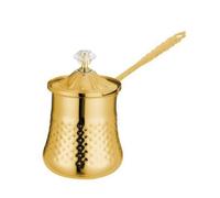 MotiveTech Jarra para Leche con Tapa Precisa | Resistente Al Óxido, Jarra con vertedero Vertido, Compacto, Recipiente, para Cocina, Dorado