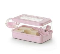 MotiveTech Jaula con Rueda Cómodo Jaula con, Array, Rosa Melocotón Blanco, Castillo De Hámster Rosa Melocotón Blanco De Lujo De Una Sola Capa - Incluye 4 Accesorios De Lujo
